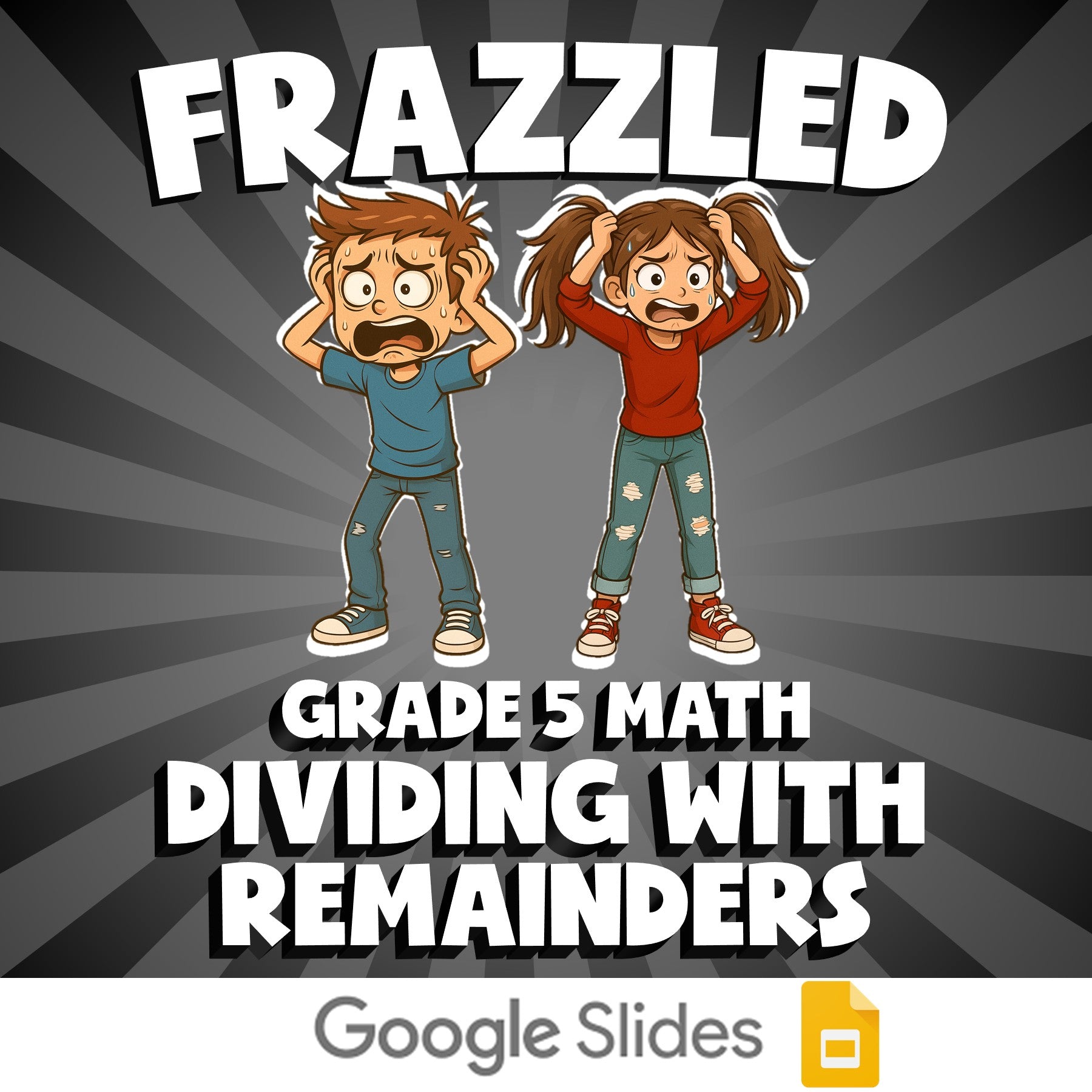Dividing with Remainders FRAZZLED Math Game - No Prep Grade 5 Review Activity