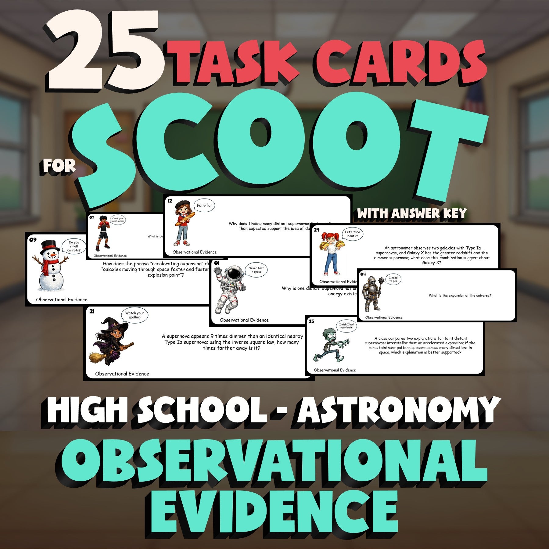 Observational Evidence SCOOT TASK CARDS Science Game - No Prep Astronomy Review