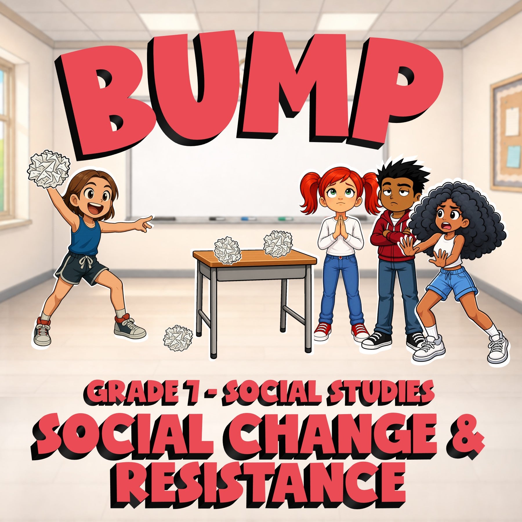 Social Change & Resistance BUMP Socials Game - No Prep Grade 7 Review Activity
