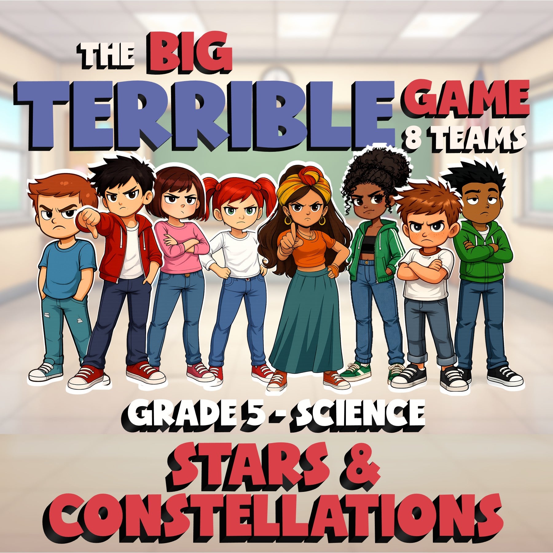Stars & Constellations BIG TERRIBLE GAME - No Prep Grade 5 Science Review