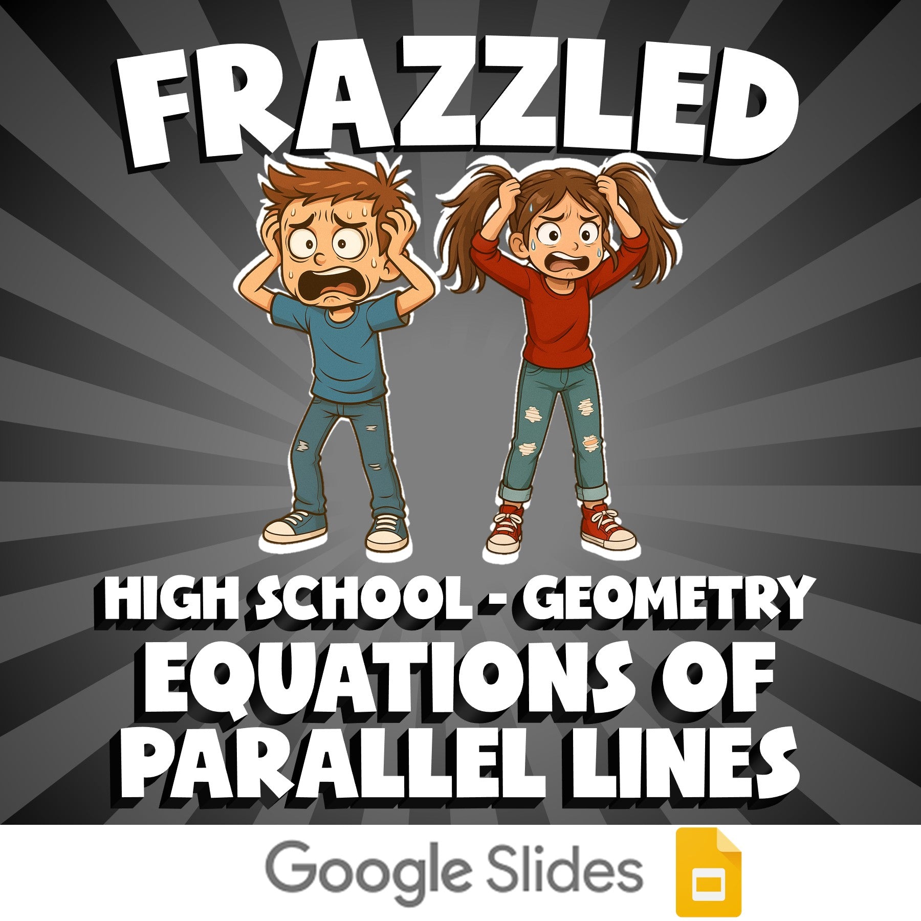 Equations of Parallel Lines FRAZZLED Math Game - No Prep Geometry Review