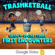 First Encounters TRASHKETBALL Socials Game - No Prep Grade 4 Review Activity