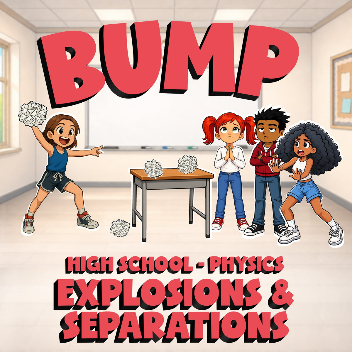 Explosions & Separations BUMP Science Game - No Prep Physics Review Activity