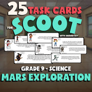 Mars Exploration SCOOT TASK CARDS Science Game - No Prep Grade 9 Review Activity