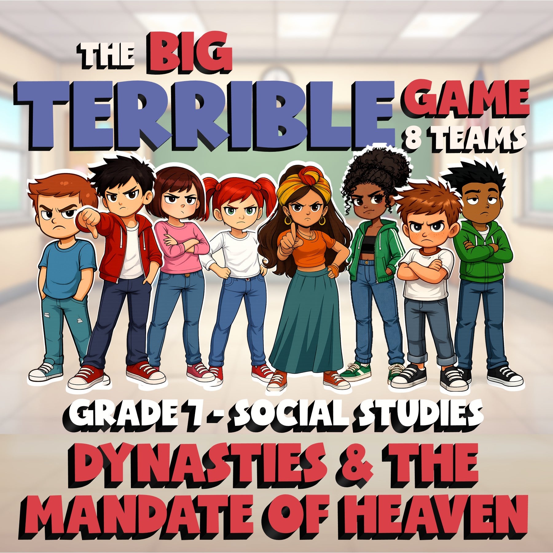Dynasties & the Mandate of Heaven BIG TERRIBLE GAME - Grade 7 Socials Review