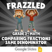 Comparing Fractions  Same Denominator FRAZZLED Math Game - No Prep Grade 3