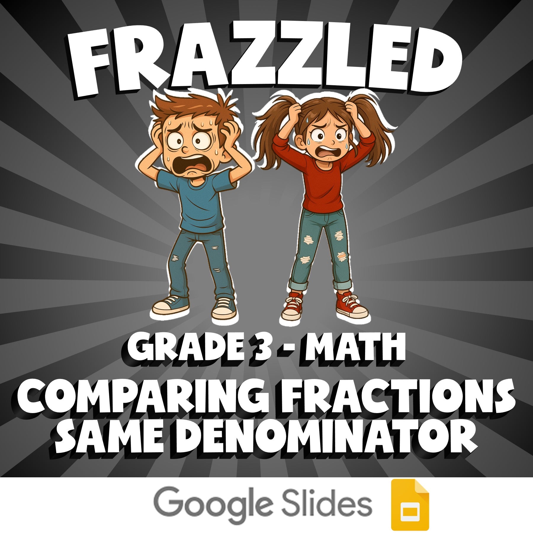 Comparing Fractions  Same Denominator FRAZZLED Math Game - No Prep Grade 3