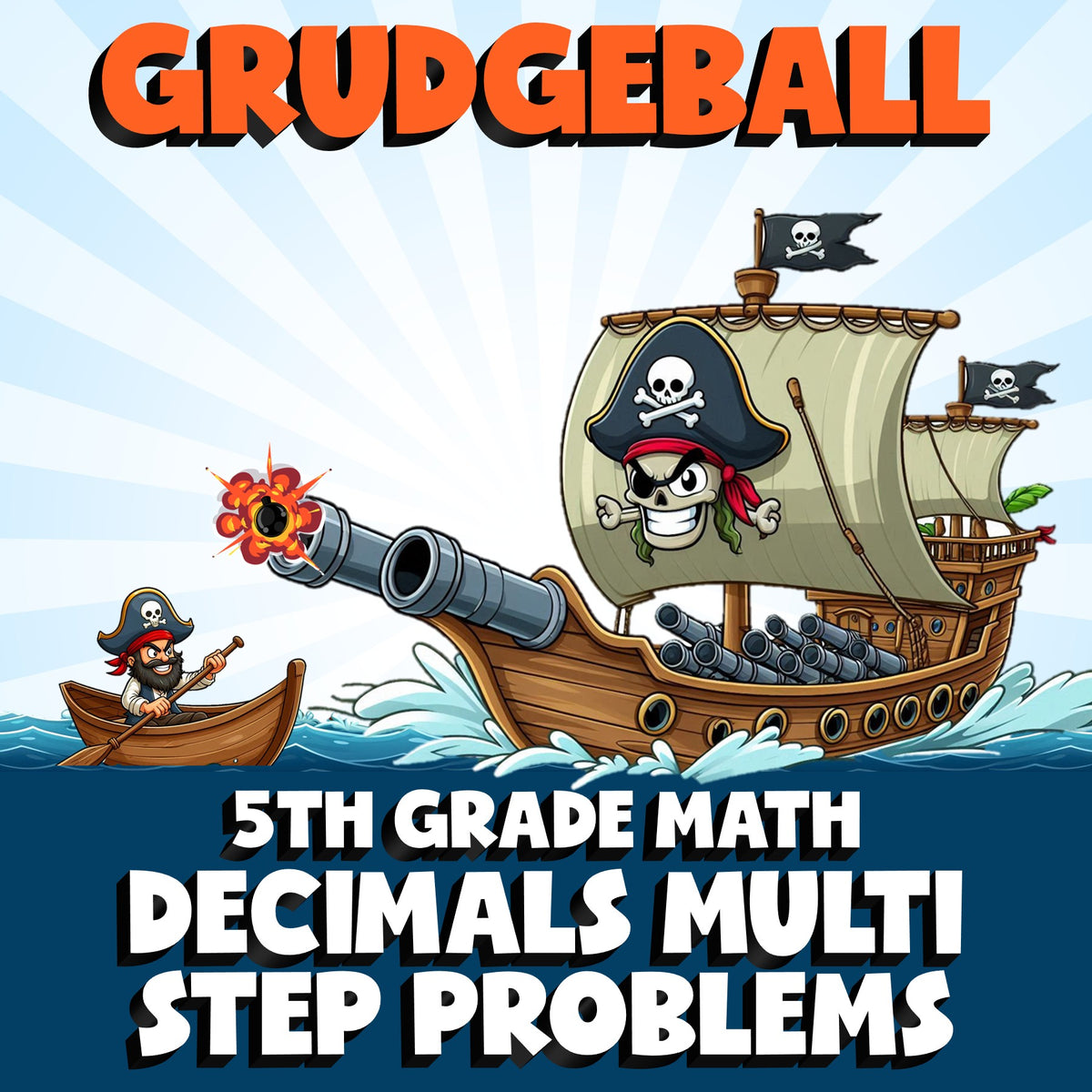 Decimals Multi Step Problems GRUDGEBALL Math Game - No Prep Grade 5 Review