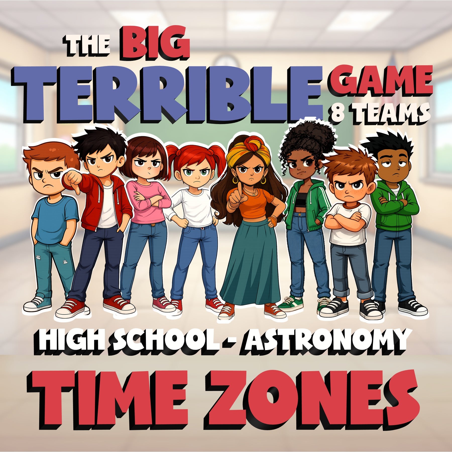 Time Zones BIG TERRIBLE GAME - No Prep Astronomy Science Review Activity