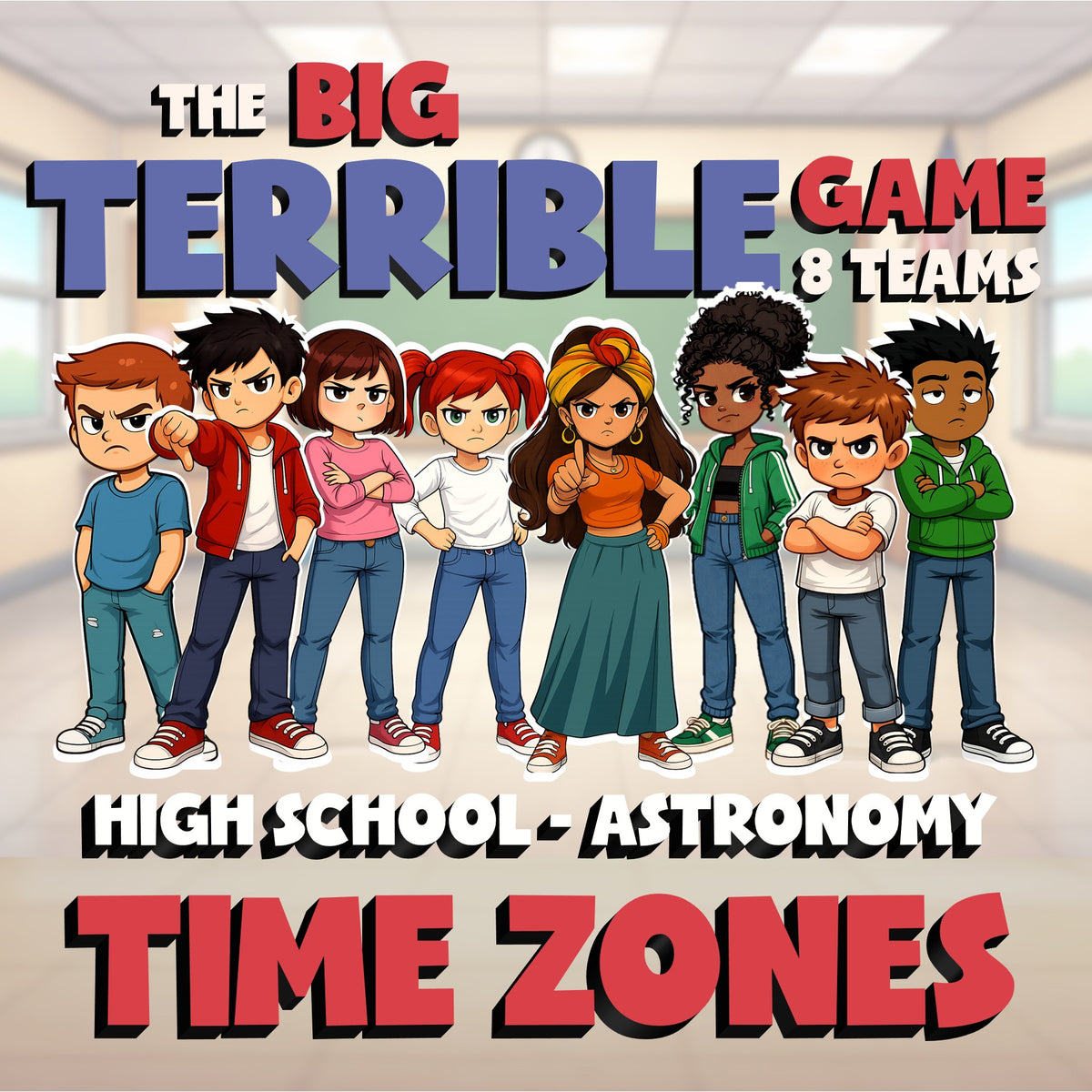Time Zones BIG TERRIBLE GAME - No Prep Astronomy Science Review Activity