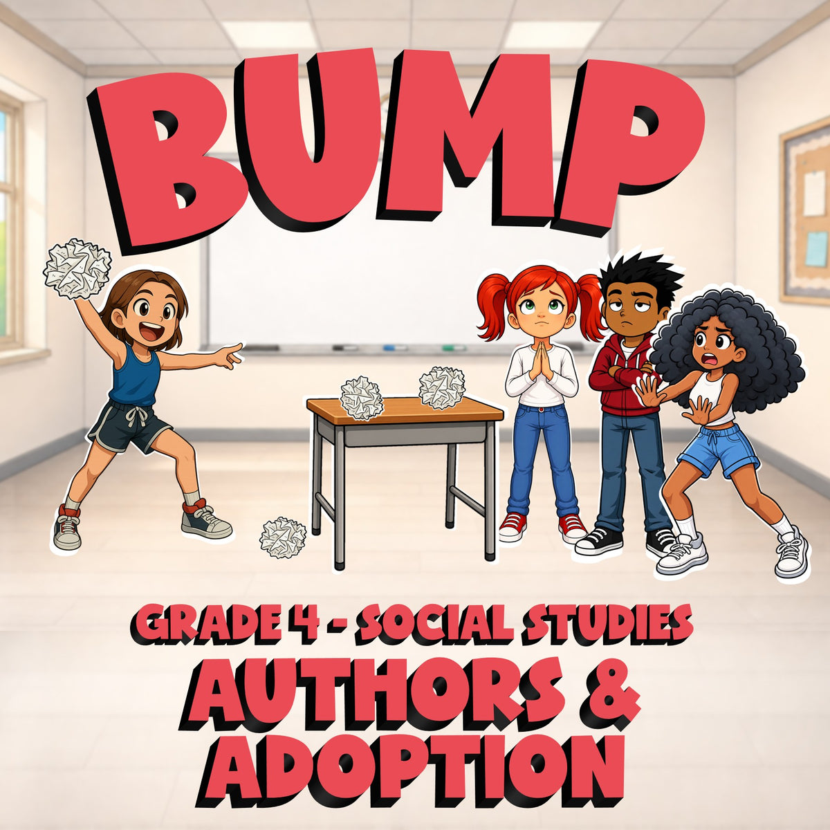 Authors & Adoption BUMP Socials Game - No Prep Grade 4 Review Activity