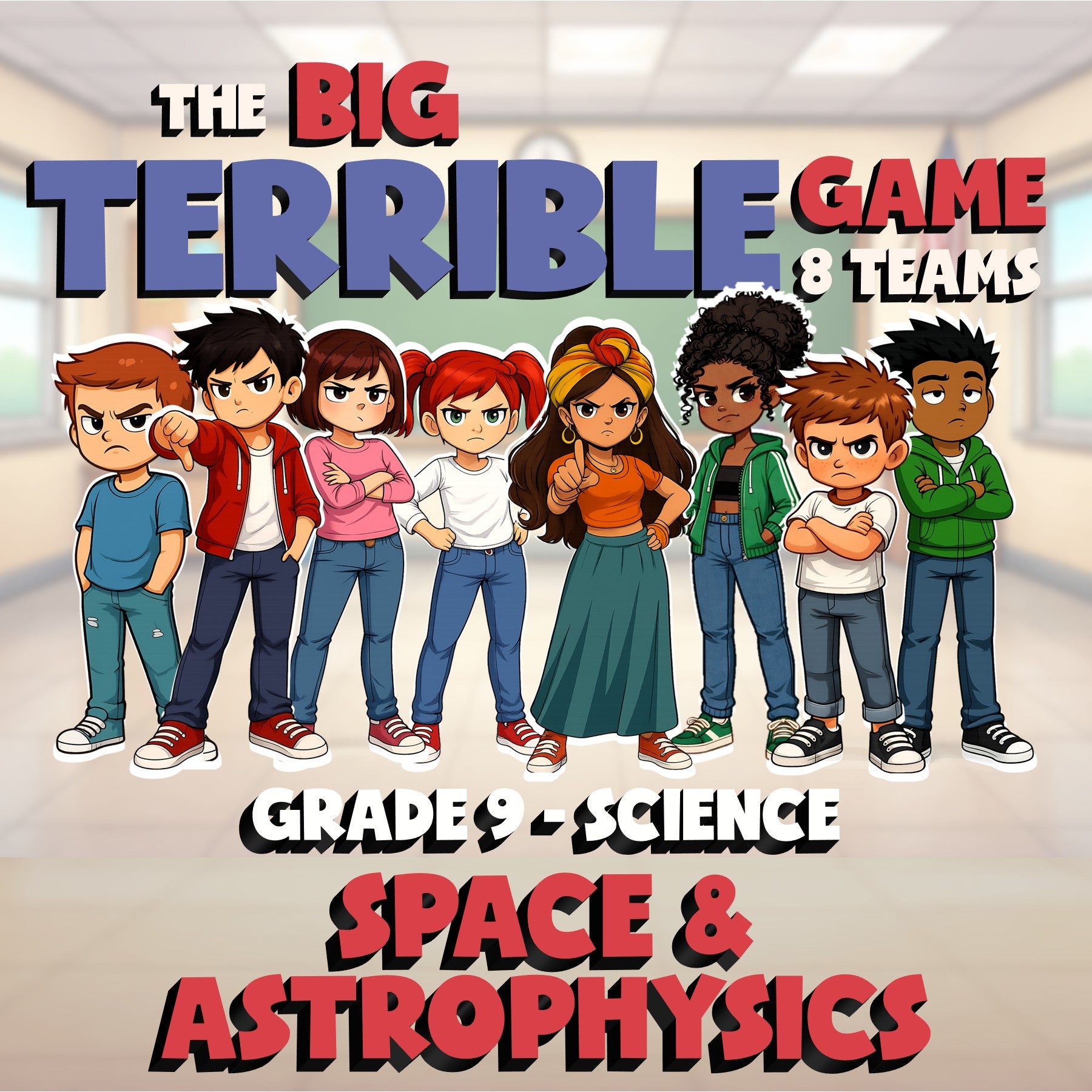 Space & Astrophysics BIG TERRIBLE GAME - No Prep Grade 9 Science Review Activity