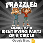Identifying Parts of a Circle FRAZZLED Math Game - No Prep Grade 6 Review