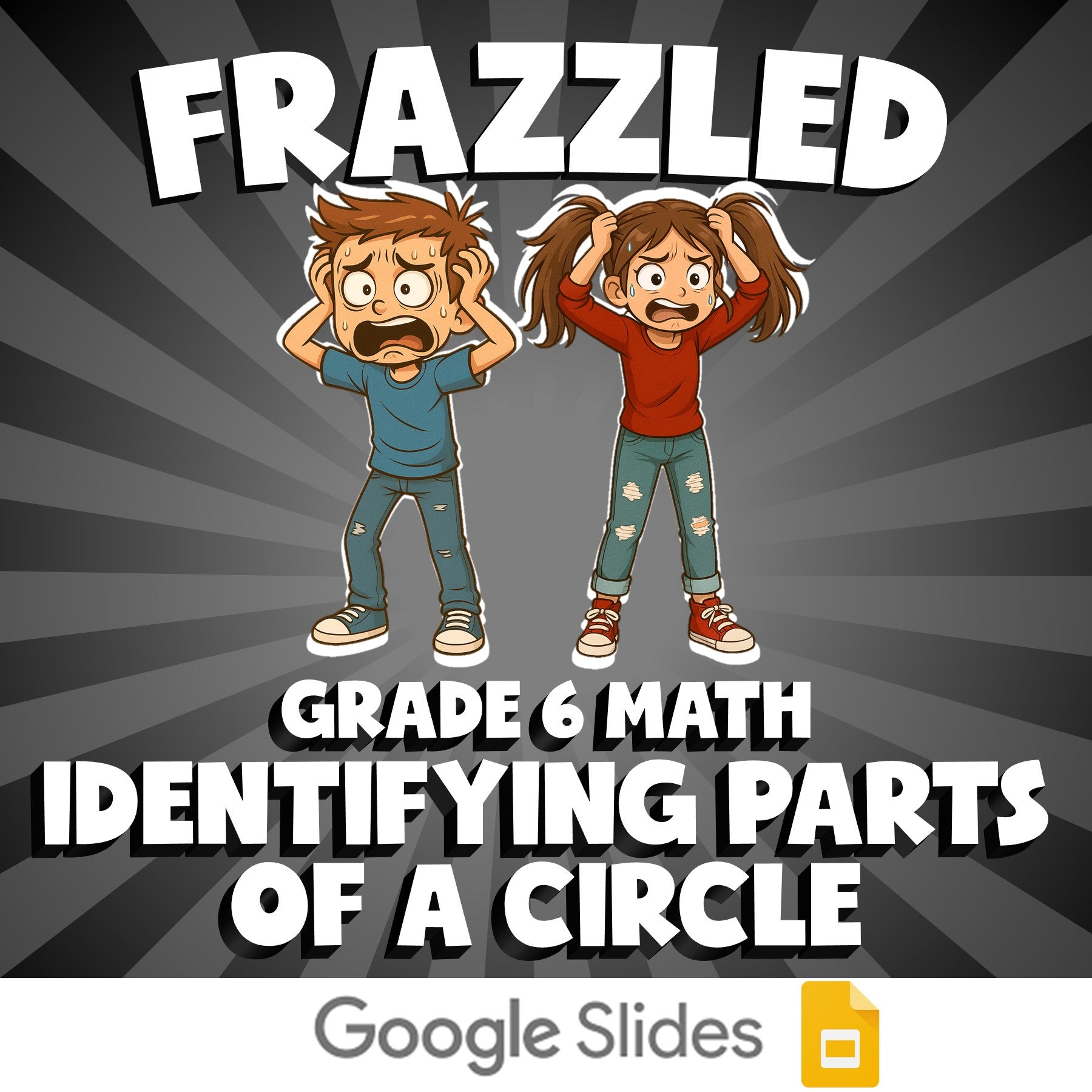 Identifying Parts of a Circle FRAZZLED Math Game - No Prep Grade 6 Review