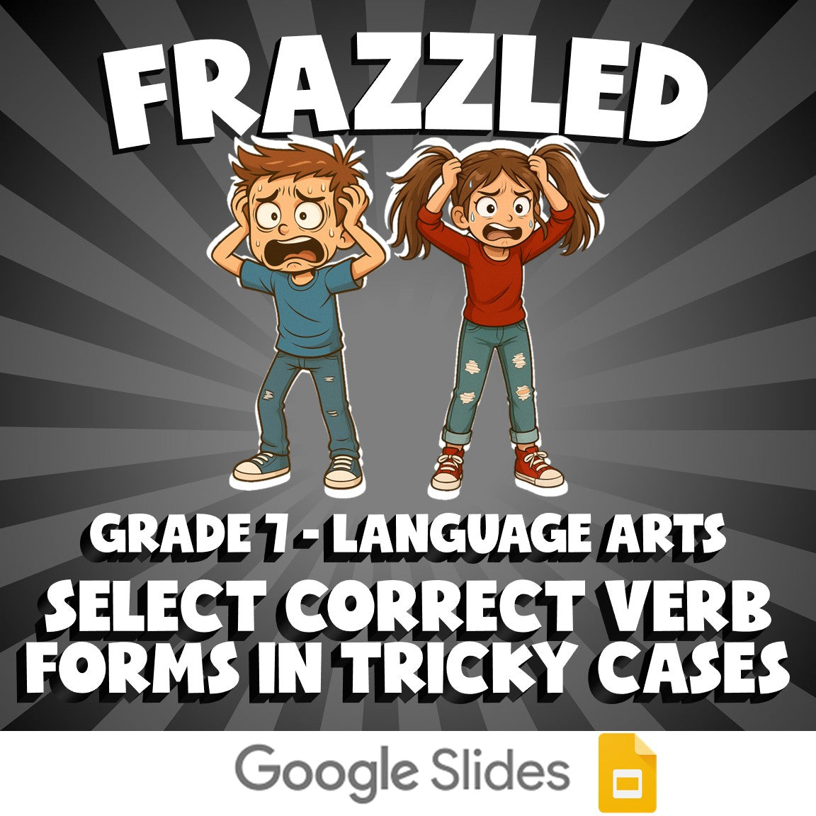 Select Correct Verb Forms in Tricky Cases FRAZZLED ELA Game - No Prep Grade 7