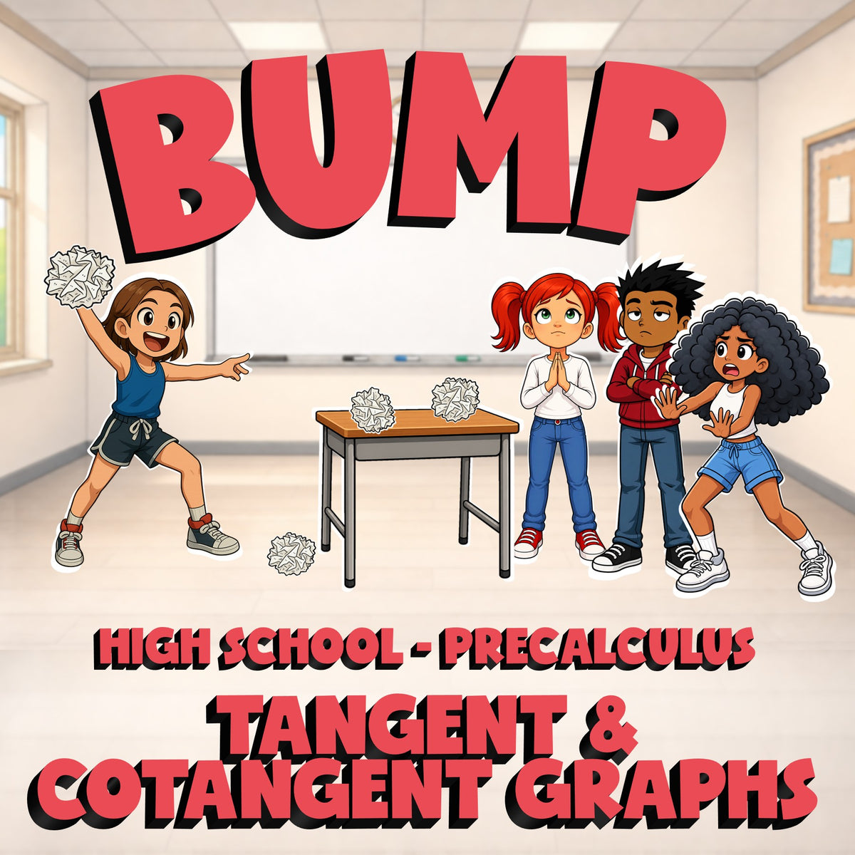 Tangent & Cotangent Graphs BUMP Math Game - No Prep PreCalculus Review Activity