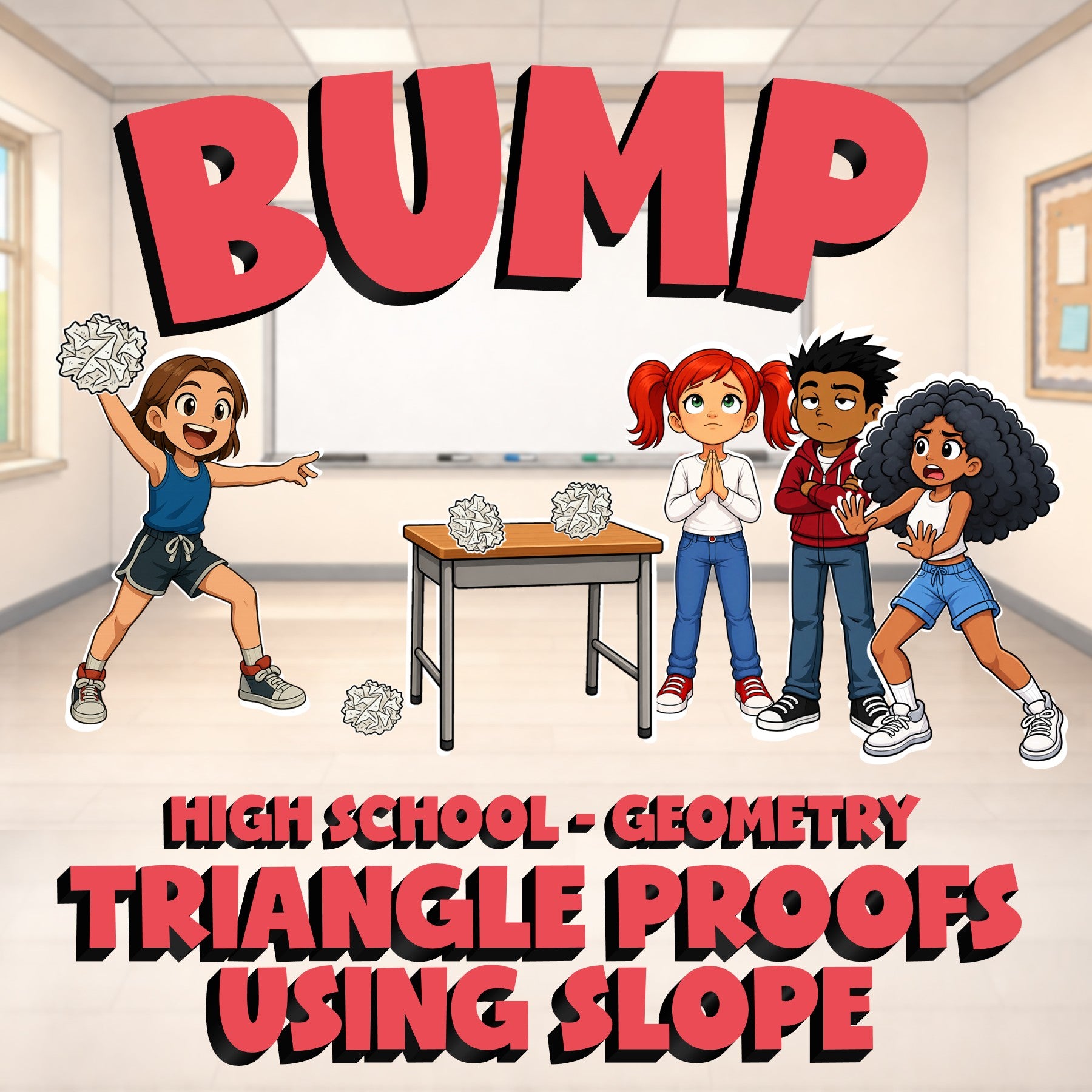 Triangle Proofs Using Slope BUMP Math Game - No Prep Geometry Review Activity