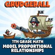 Model Proportional Relationships GRUDGEBALL Math Game - No Prep Grade 7 Review