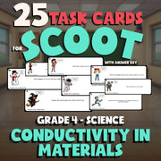 Conductivity in Materials SCOOT TASK CARDS Science Game - No Prep Grade 4 Review