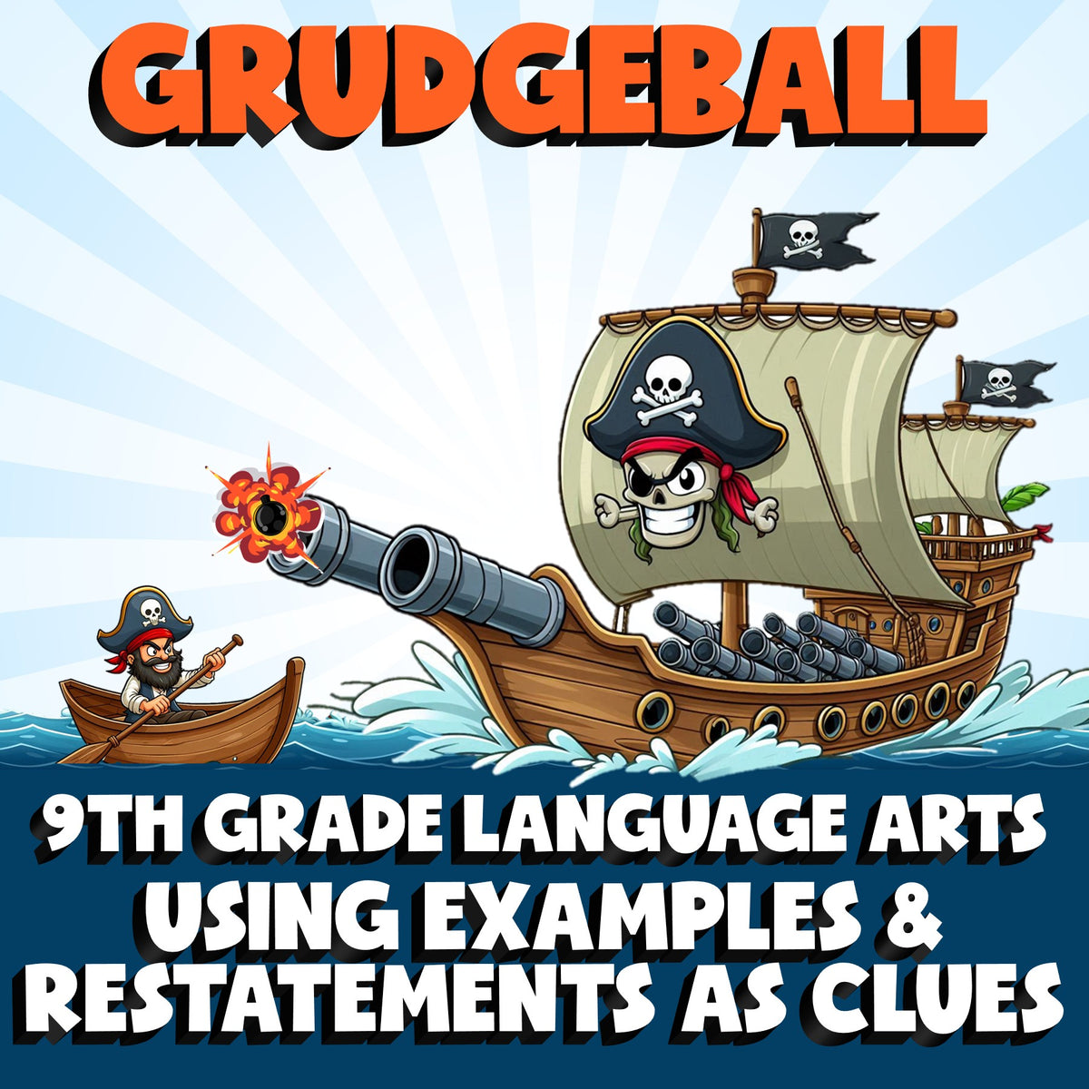 Using Examples & Restatements as Clues GRUDGEBALL ELA Game - No Prep Grade 9