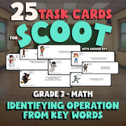 Identifying Operation from Key Words SCOOT TASK CARDS Math Game - Grade 3