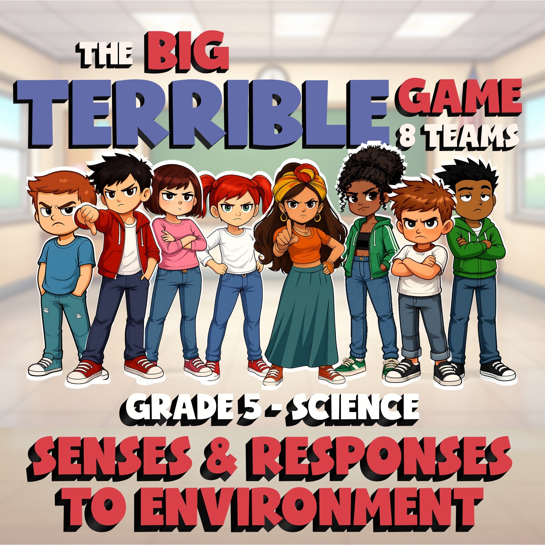 Senses & Responses to Environment BIG TERRIBLE GAME - Grade 5 Science Review