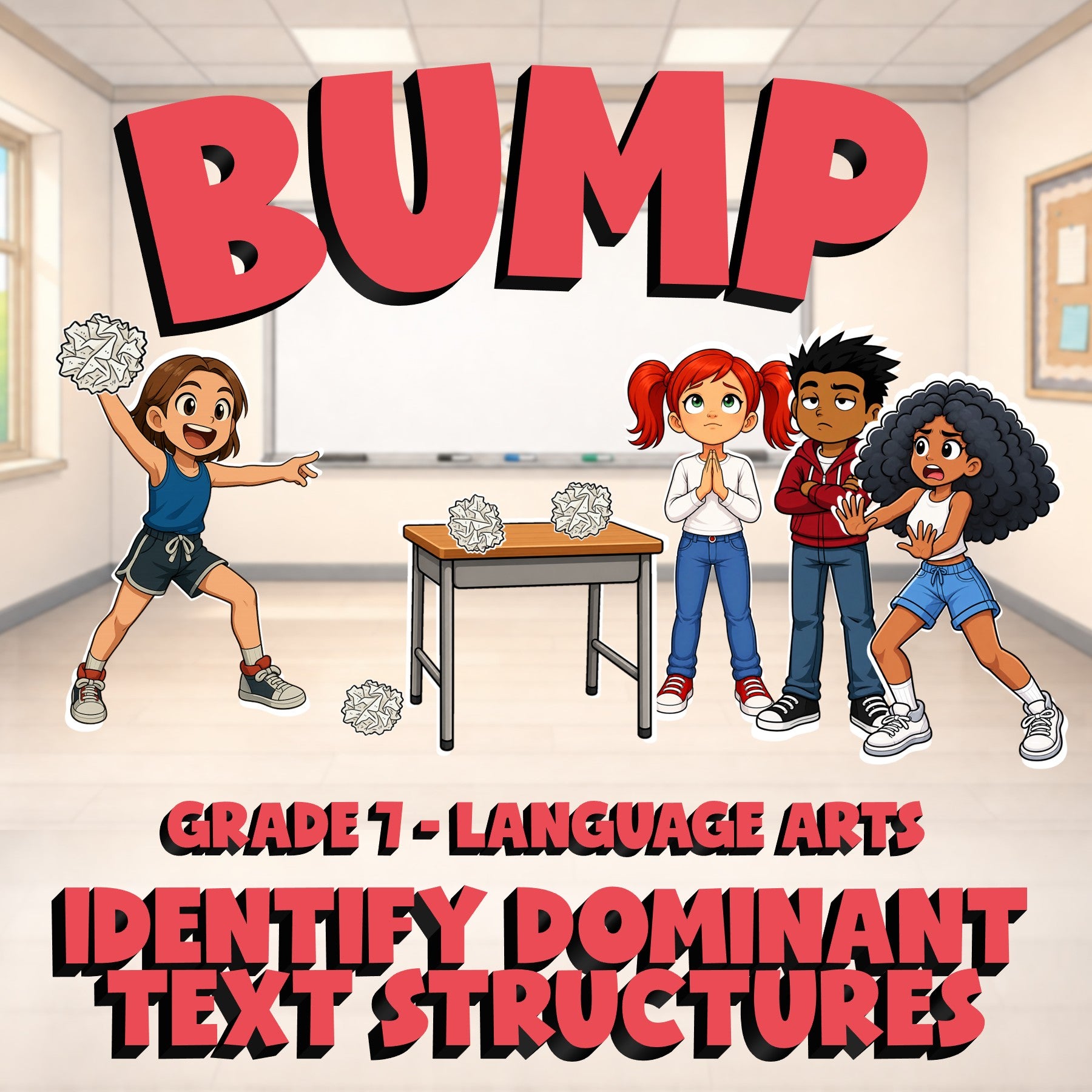 Identify Dominant Text Structures BUMP ELA Game - No Prep Grade 7 Review