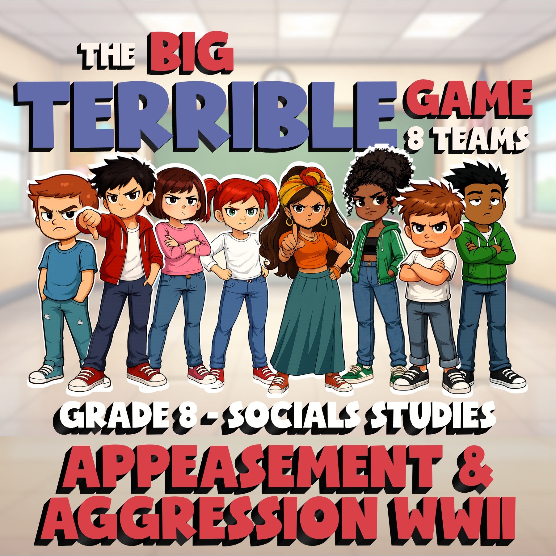 Appeasement & Aggression WWII BIG TERRIBLE GAME - No Prep Grade 8 Socials Review
