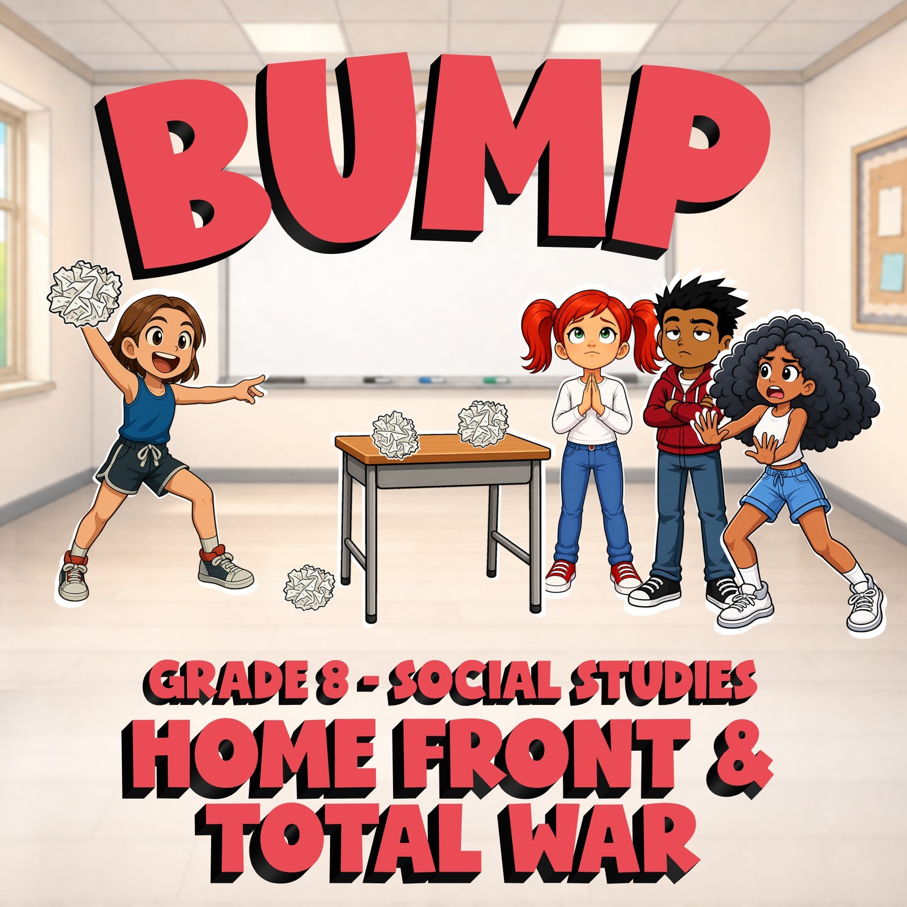 Home Front & Total War BUMP Socials Game - No Prep Grade 8 Review Activity