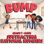Subtracting Rational Numbers BUMP Math Game - No Prep Grade 7 Review Activity