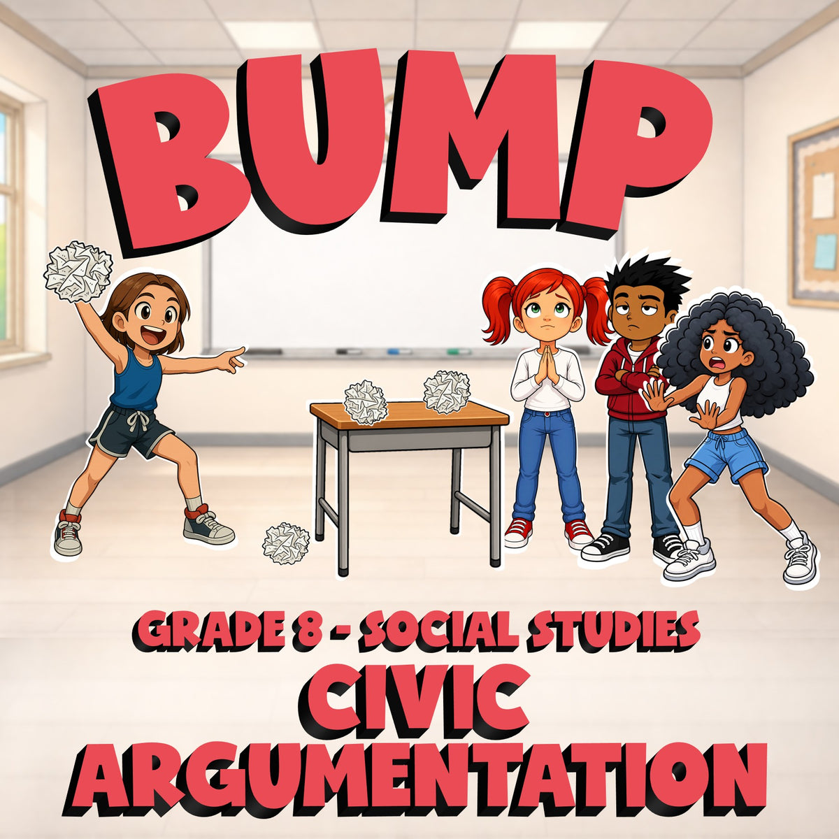 Civic Argumentation BUMP Socials Game - No Prep Grade 8 Review Activity