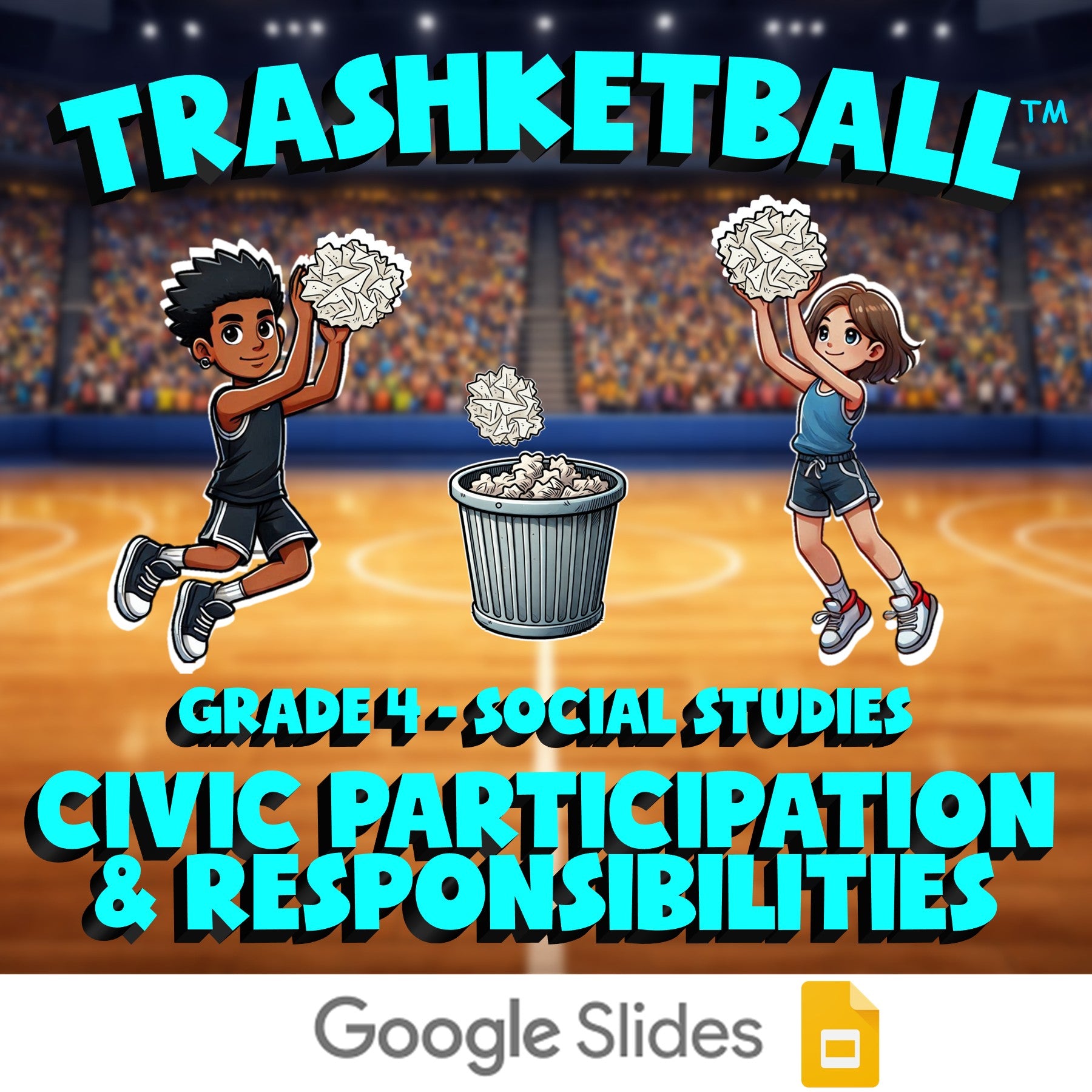 Civic Participation & Responsibilities TRASHKETBALL Socials Game - Grade 4
