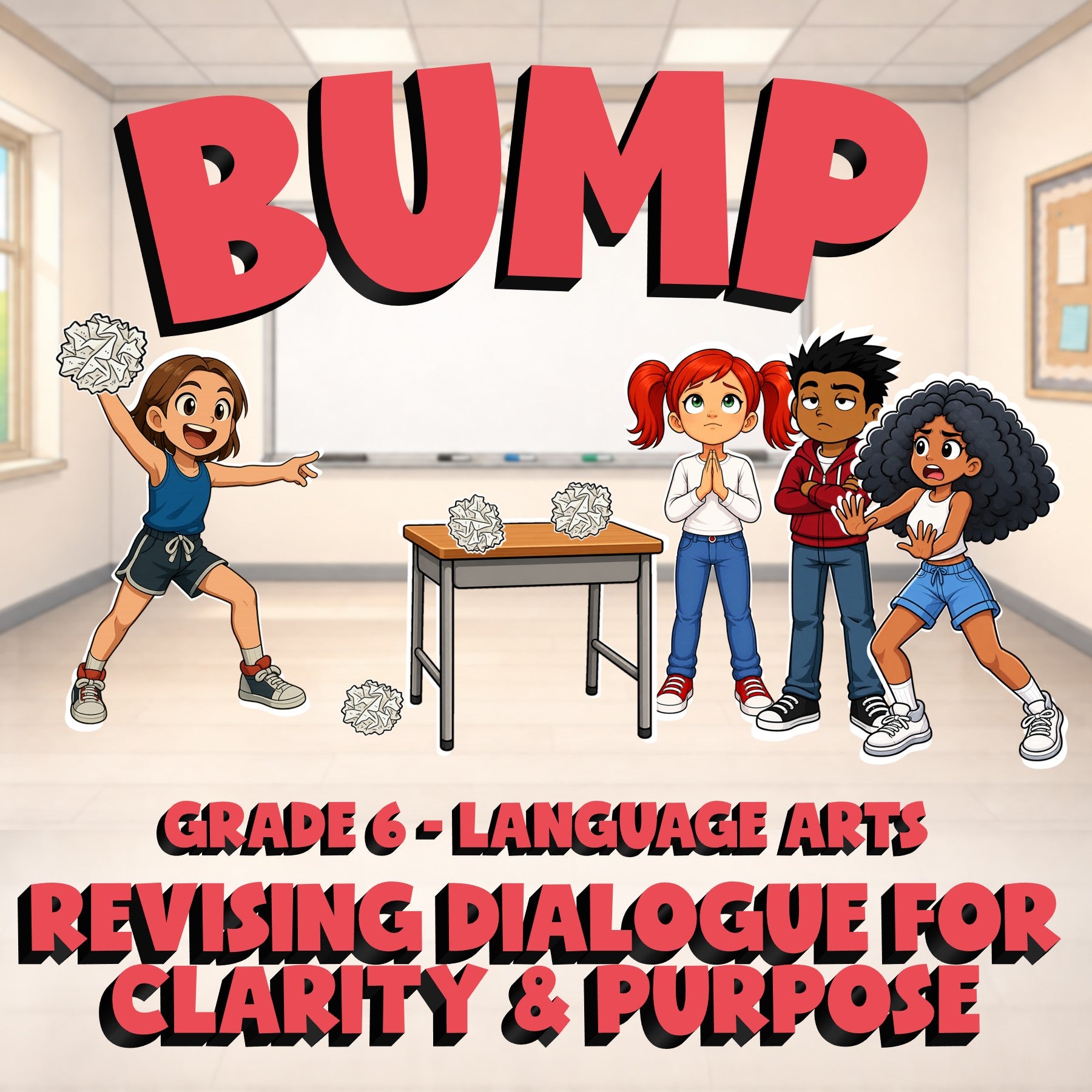 Revising Dialogue for Clarity & Purpose BUMP ELA Game - No Prep Grade 6 Review