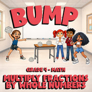 Multiply Fractions by Whole Numbers BUMP Math Game - No Prep Grade 4 Review