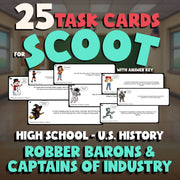 Robber Barons & Captains of Industry SCOOT TASK CARDS U.S. History Game