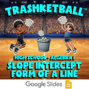 Slope Intercept Form of a Line TRASHKETBALL Math Game - No Prep Algebra 1 Review