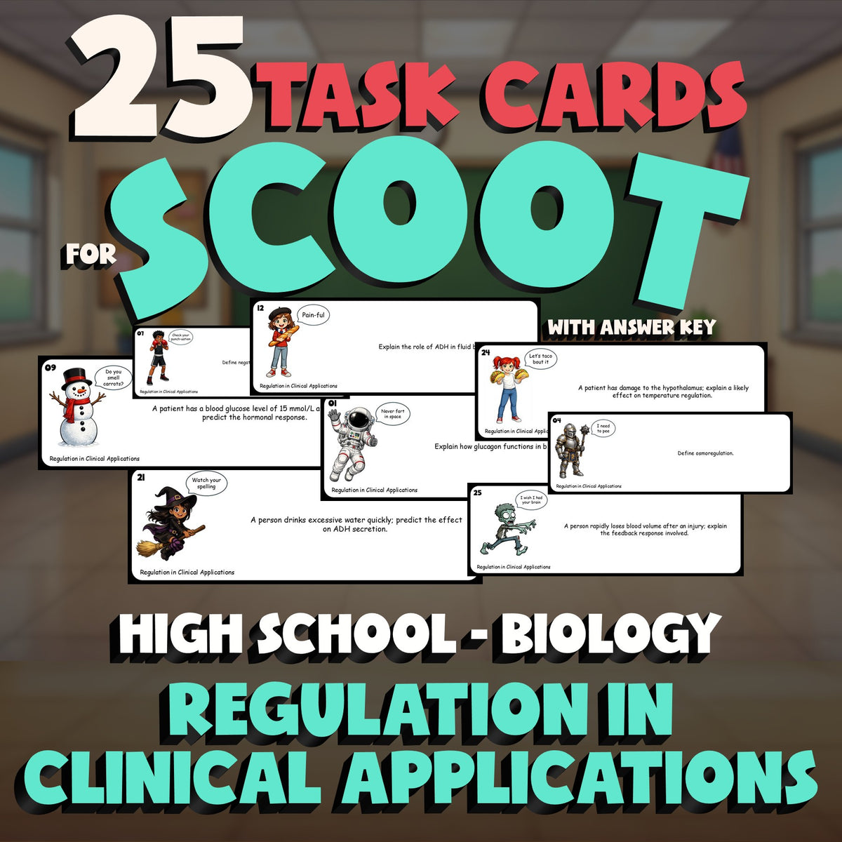 Regulation in Clinical Applications SCOOT TASK CARDS Science Game - Biology