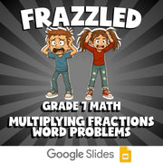 Multiplying Fractions Word Problems FRAZZLED Math Game - No Prep Grade 7 Review