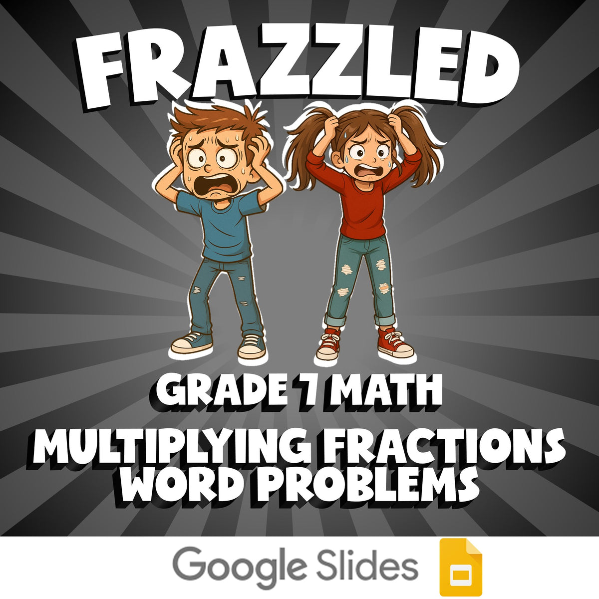 Multiplying Fractions Word Problems FRAZZLED Math Game - No Prep Grade 7 Review