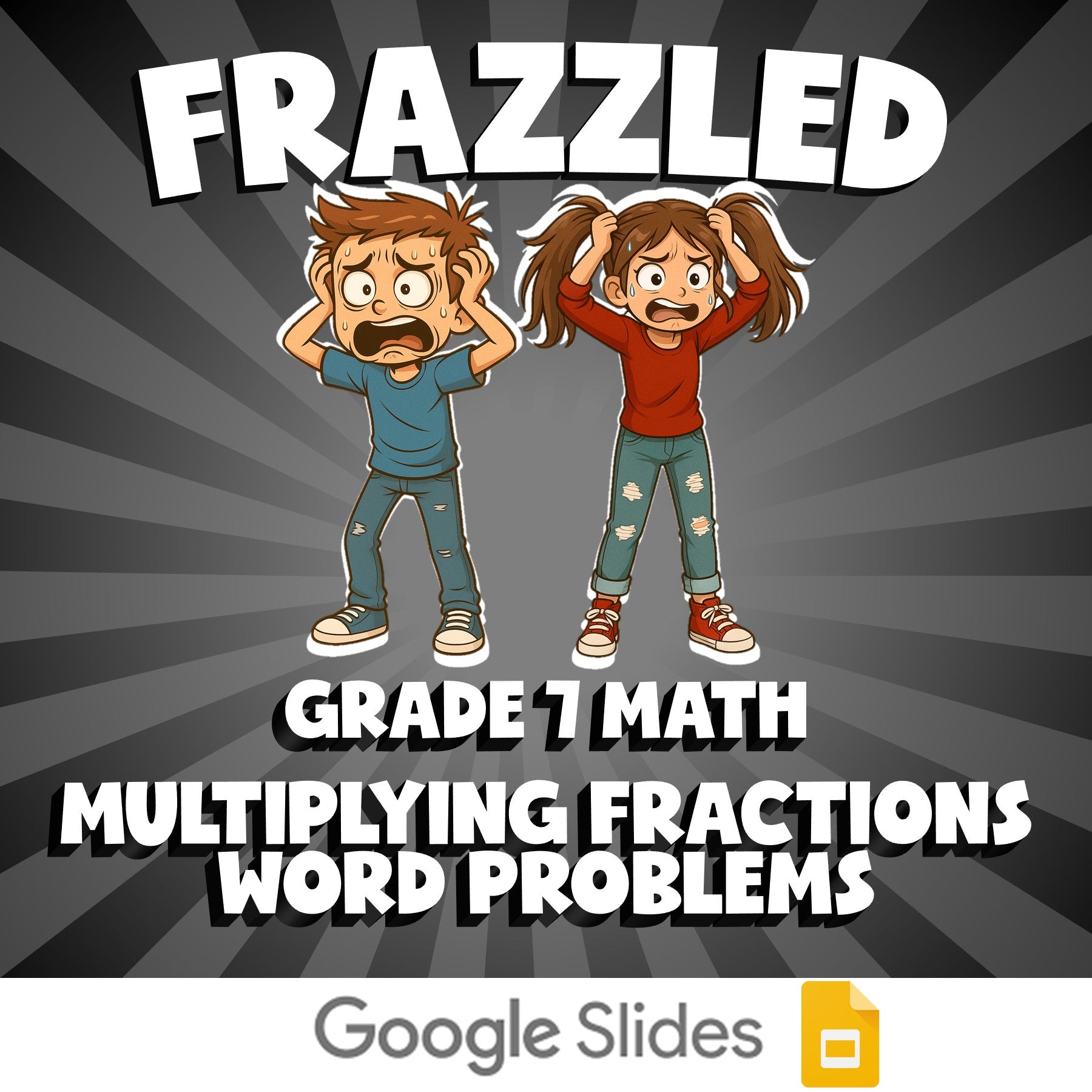 Multiplying Fractions Word Problems FRAZZLED Math Game - No Prep Grade 7 Review