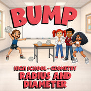 Radius and Diameter BUMP Math Game - No Prep Geometry Review Activity