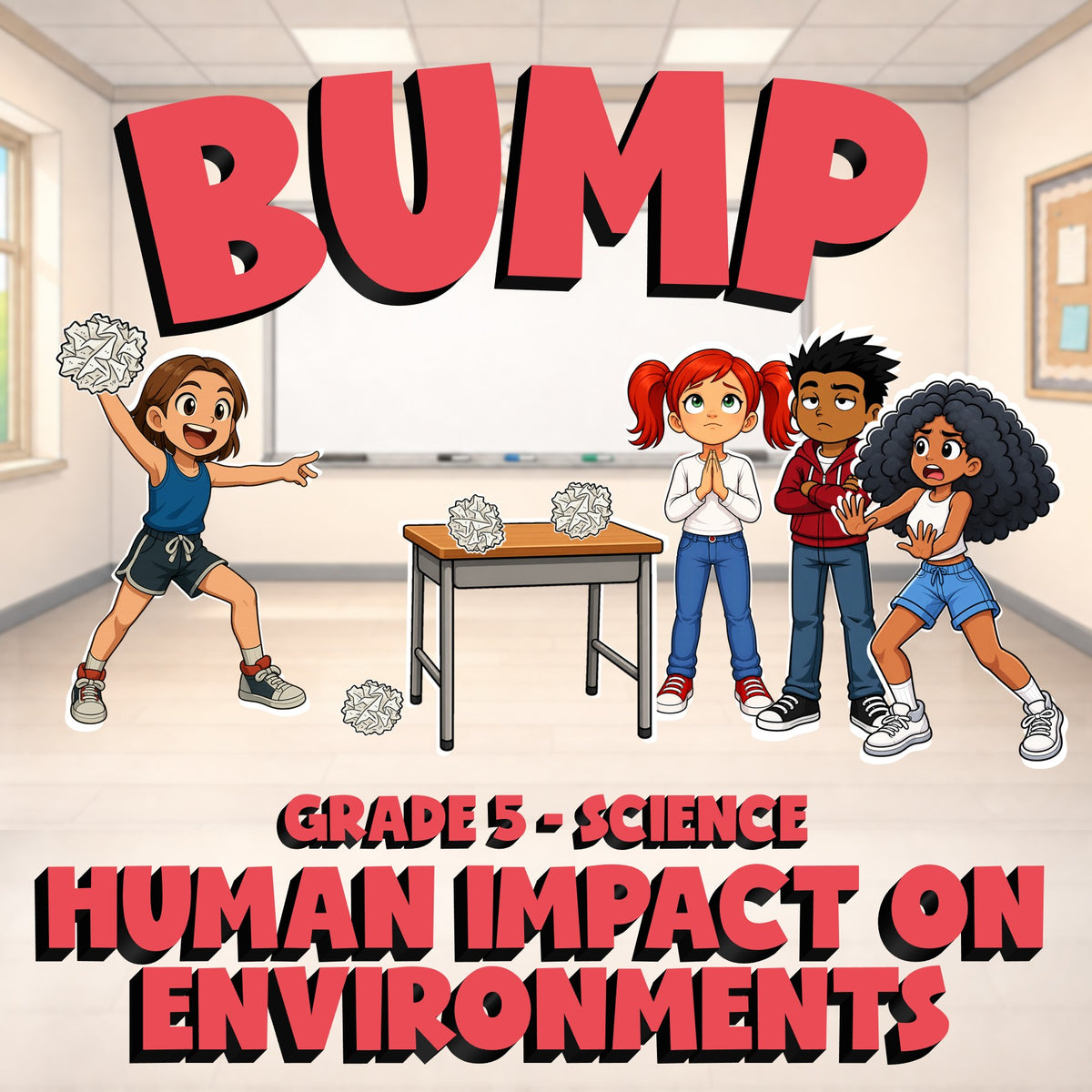 Human Impact on Environments BUMP Science Game - No Prep Grade 5 Review Activity