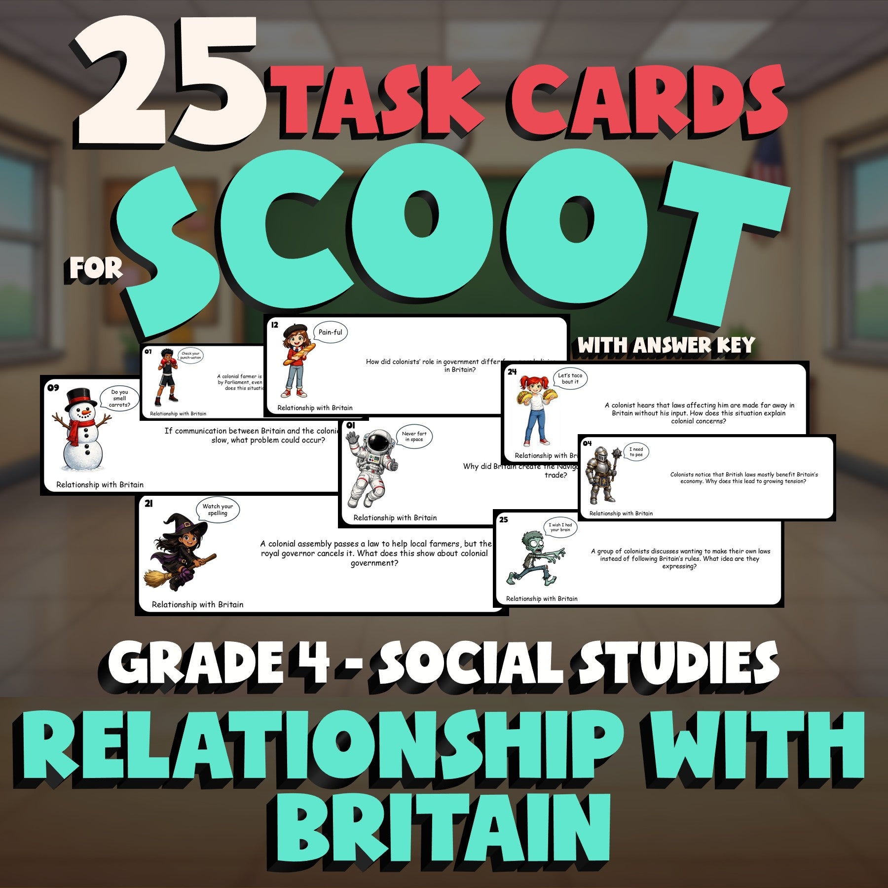 Relationship with Britain SCOOT TASK CARDS Socials Game - No Prep Grade 4 Review