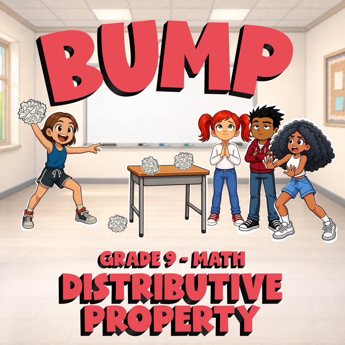 Distributive Property BUMP Math Game - No Prep Grade 9 Review Activity