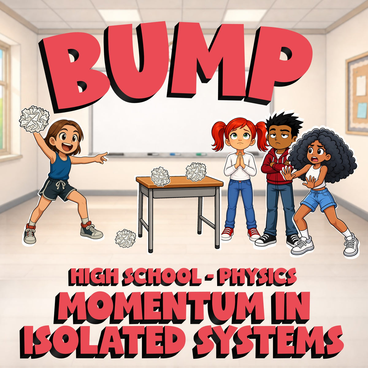 Momentum in Isolated Systems BUMP Science Game - No Prep Physics Review Activity