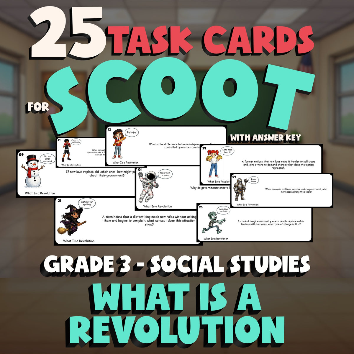 What Is a Revolution SCOOT TASK CARDS Socials Game - No Prep Grade 3 Review