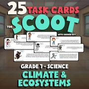 Climate & Ecosystems SCOOT TASK CARDS Science Game - No Prep Grade 7 Review