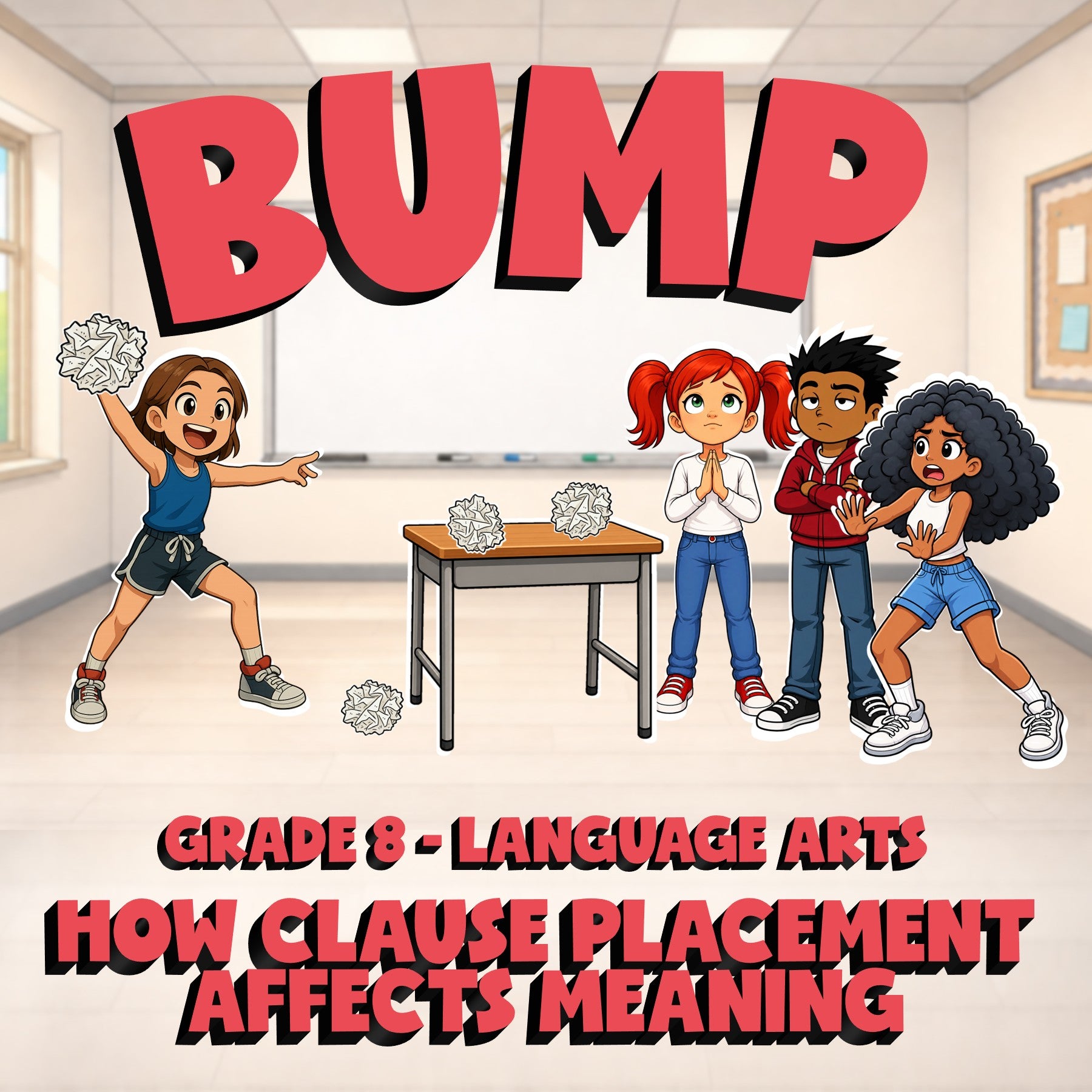 How Clause Placement Affects Meaning BUMP ELA Game - No Prep Grade 8 Review