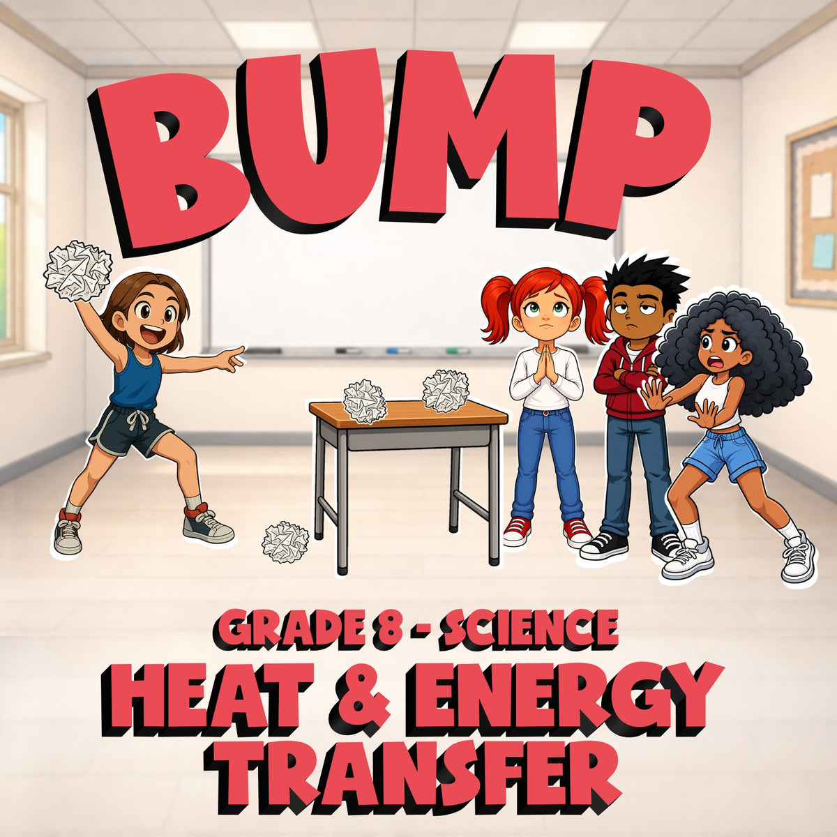Heat & Energy Transfer BUMP Science Game - No Prep Grade 8 Review Activity