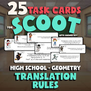 Translation Rules SCOOT TASK CARDS Math Game - No Prep Geometry Review Activity